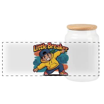 Little Breaker – Kinder Hip-Hop Street Style - Panorama Keksdose mit Holzdeckel - Weiß - Vorne