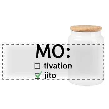 Motivation ou Mojito - Boîte à biscuits avec couvercle en bois - blanc - Devant