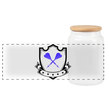 Conception de fléchettes Croix Bleue - Boîte à biscuits avec couvercle en bois - blanc - Devant
