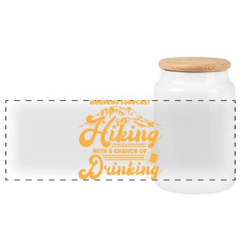 Prévisions du week-end Randonnée avec une chance de boire - Boîte à biscuits avec couvercle en bois - blanc - Devant
