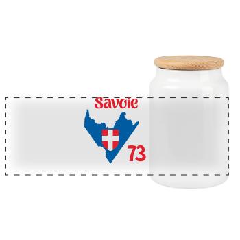 Savoie 73 - Boîte à biscuits avec couvercle en bois - blanc - Devant