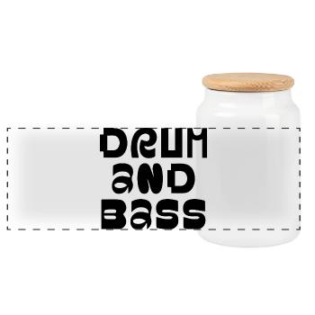 Conception de logo fantaisie Drum and Bass - Boîte à biscuits avec couvercle en bois - blanc - Devant