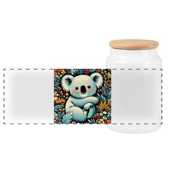 Koala - Panorama Keksdose mit Holzdeckel - Weiß - Vorne
