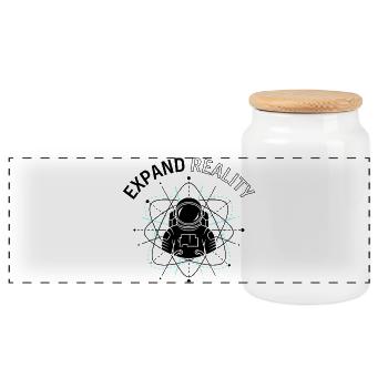 Expansion de la réalité - Boîte à biscuits avec couvercle en bois - blanc - Devant