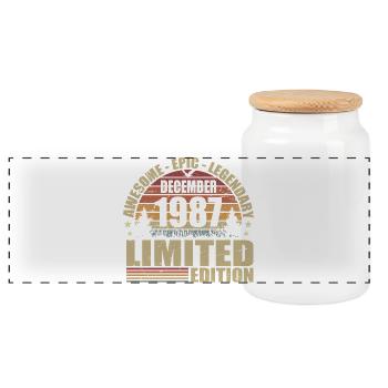 Décembre 1987 - Édition Limitée Décembre 1987 - Boîte à biscuits avec couvercle en bois - blanc - Devant