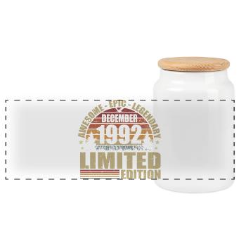 Décembre 1992 - Édition Limitée Décembre 1992 - Boîte à biscuits avec couvercle en bois - blanc - Devant