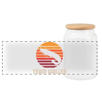 Poisson-chat, pêche au poisson-chat équipe de pêche sportive - Boîte à biscuits avec couvercle en bois - blanc - Devant
