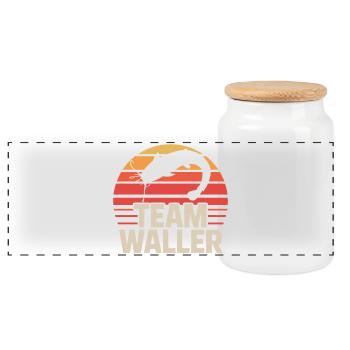 Poisson-chat, pêche au poisson-chat équipe de pêche sportive - Boîte à biscuits avec couvercle en bois - blanc - Devant