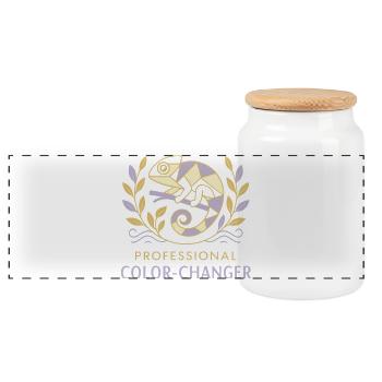 Color Changing Professional - Panoramic Cookie Jar with Wooden Lid - white - Front