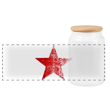 Roter Stern Vintage Look Kommunist Sowjetunion - Panorama Keksdose mit Holzdeckel - Weiß - Vorne