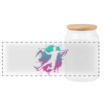 Motif de handball pour les joueurs et entraîneurs de handball cadeau - Boîte à biscuits avec couvercle en bois - blanc - Devant