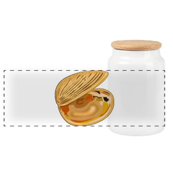 Shell unfolded - Panoramic Cookie Jar with Wooden Lid - white - Front