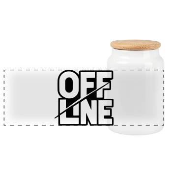Lettrage hors ligne - Conception typographique - Boîte à biscuits avec couvercle en bois - blanc - Devant