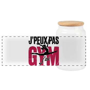Je Peux Pas J'ai Gym | Gymnastique Cadeau | gym - Boîte à biscuits avec couvercle en bois - blanc - Devant