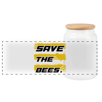 Save the Bees - Panorama Keksdose mit Holzdeckel - Weiß - Vorne