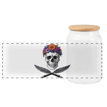 PIRATE POET - dark hell - Boîte à biscuits avec couvercle en bois - blanc - Devant
