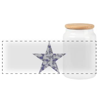 Camouflage d’Étoile - Boîte à biscuits avec couvercle en bois - blanc - Devant