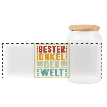 Le meilleur oncle du monde offre Noël - Boîte à biscuits avec couvercle en bois - blanc - Devant