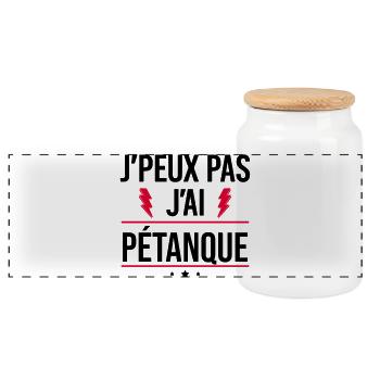 Ich kann nicht. Ich habe Pétanque. Humor. Pétanque. - Panorama Keksdose mit Holzdeckel - Weiß - Vorne