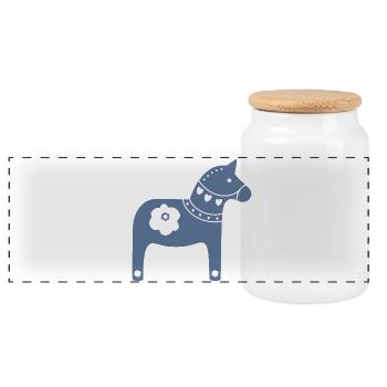 Dala Horse Suède Tradition de Noël Wood Xmas - Boîte à biscuits avec couvercle en bois - blanc - Devant