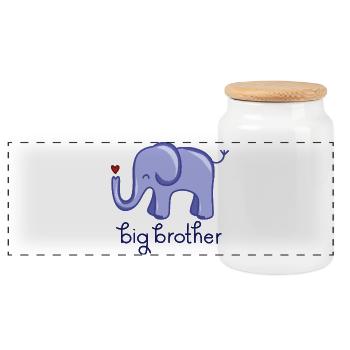 Big Brother - Panoramic Cookie Jar with Wooden Lid - white - Front