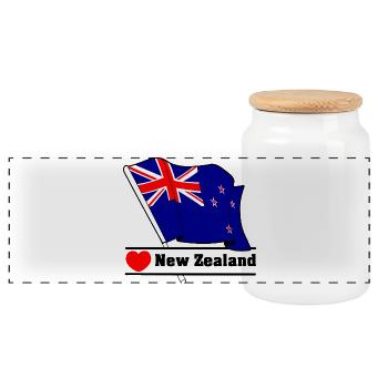 Cœur de Nouvelle-Zélande - Boîte à biscuits avec couvercle en bois - blanc - Devant