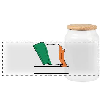 Espace des noms du drapeau irlandais - Boîte à biscuits avec couvercle en bois - blanc - Devant
