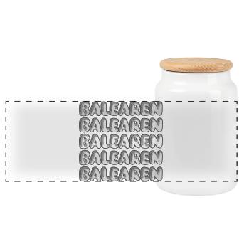 Voyage dans les îles Baléares - Boîte à biscuits avec couvercle en bois - blanc - Devant