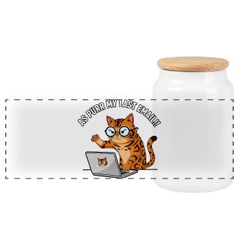 Chat de bureau en colère ronronne Mon dernier e-mail - Boîte à biscuits avec couvercle en bois - blanc - Devant