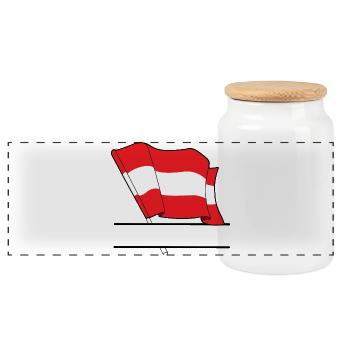Drapeau autrichien – Espace de noms - Boîte à biscuits avec couvercle en bois - blanc - Devant