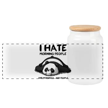 Je déteste les gens du matin - Boîte à biscuits avec couvercle en bois - blanc - Devant