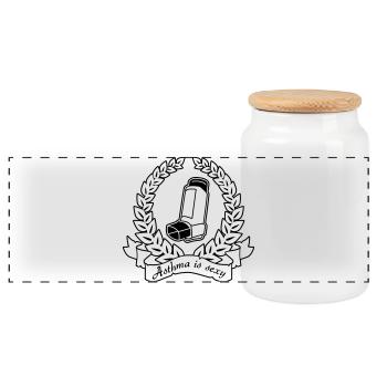 Asthma Is Sexy – Nerd Flirt Saying & Gift - Panoramic Cookie Jar with Wooden Lid - white - Front