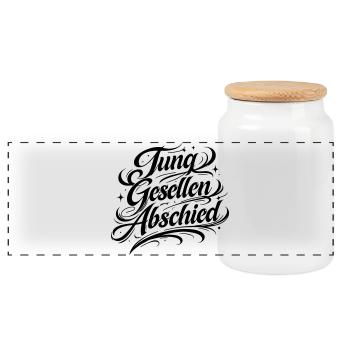 Bachelor party Jga party - Panoramic Cookie Jar with Wooden Lid - white - Front