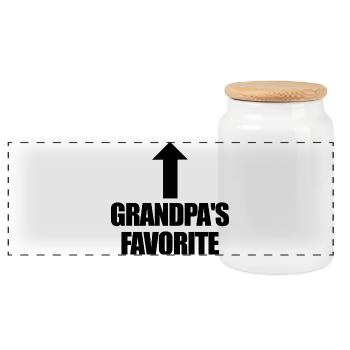 Favorite Grandchild Lustig I'm Grandpa's Favorite - Panoramic Cookie Jar with Wooden Lid - white - Front