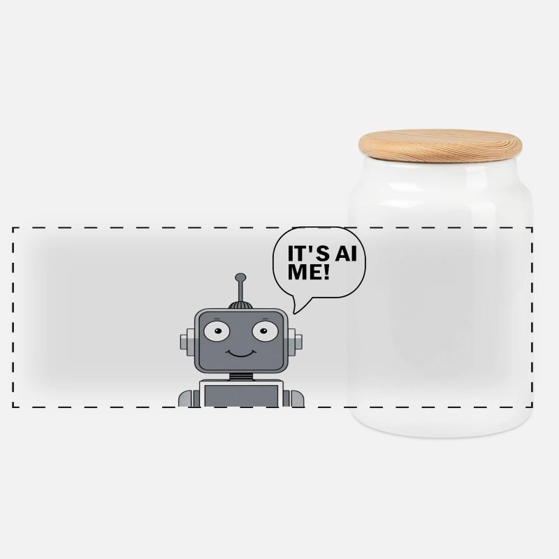 C’est AI ME ! - C’est l’heure de l’IA - Boîte à biscuits avec couvercle en bois - blanc