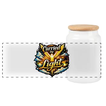 Porté par la lumière - Boîte à biscuits avec couvercle en bois - blanc - Devant