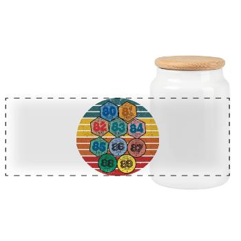 Vintage Retro 80s Auto Stickers - Panoramic Cookie Jar with Wooden Lid - white - Front