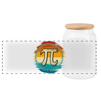 Pi Spectrum Emblem Tee - Panoramic Cookie Jar with Wooden Lid - white - Front