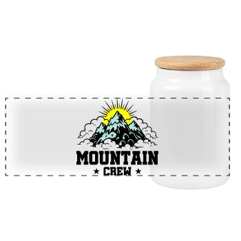 Mountain Crew Berge - Panorama Keksdose mit Holzdeckel - Weiß - Vorne