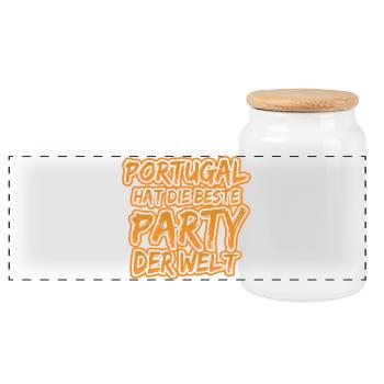 Portugal Portugal - Panorama Keksdose mit Holzdeckel - Weiß - Vorne