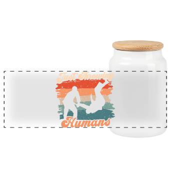 Judo Martial Arts Just Throwing Humans - Panoramic Cookie Jar with Wooden Lid - white - Front