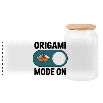 Mode en origami sur papier Passe-temps de pliage pour - Boîte à biscuits avec couvercle en bois - blanc - Devant