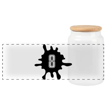 Blobs 8 Number - Panoramic Cookie Jar with Wooden Lid - white - Front