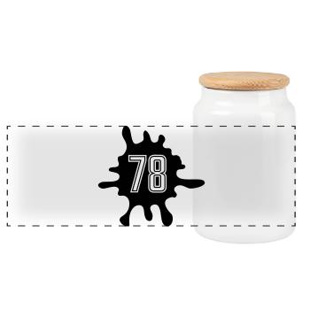 Blobs 78 Number - Panoramic Cookie Jar with Wooden Lid - white - Front