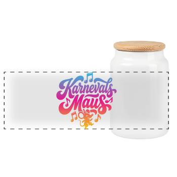 Carnival Mouse Carnival Mouse Carnival Party Costume - Panoramic Cookie Jar with Wooden Lid - white - Front