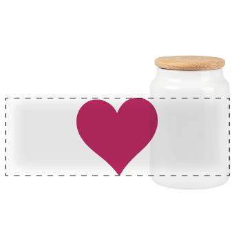 Valentine's Day Heart Red Gift Valentine's Day - Panoramic Cookie Jar with Wooden Lid - white - Front
