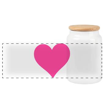 Herz pink Herz rosa Geschenk Valentinstag - Panorama Keksdose mit Holzdeckel - Weiß - Vorne