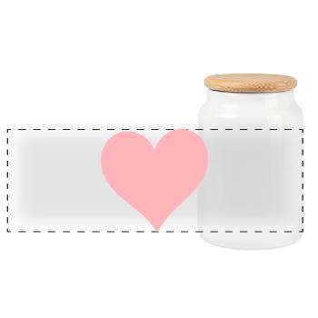 Valentinstag Pink Heart, Valentinstag - Panorama Keksdose mit Holzdeckel - Weiß - Vorne