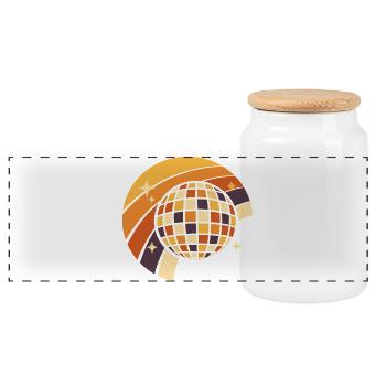 Disco Ball Retro Party Cadeau des années 80 - Boîte à biscuits avec couvercle en bois - blanc - Devant