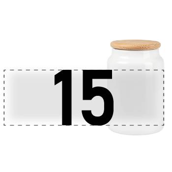 15. 15 YEARS. 15th ANNIVERSARY. 15 YEAR ANNIVERSARY. - Panoramic Cookie Jar with Wooden Lid - white - Front